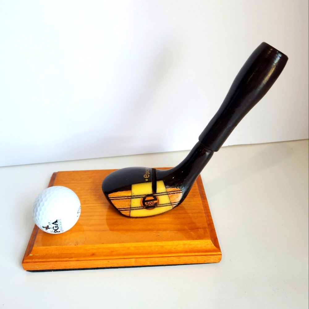 Vintage Spalding Epic 500 Golf Club Pen Holder Business Card Holder Office Home